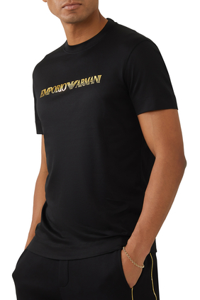 Tencel-Blend Jersey T-Shirt With Gold Logo